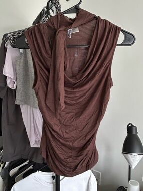 H&M Brown Draped Sleeveless Cowl Neck Camisole